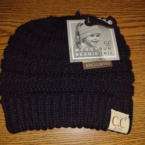 C&C kids messy bun beanie